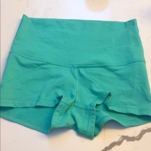 Lululemon High Waist Short Bike Shorts Aqua